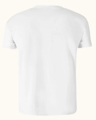 Rückseite des weißen PawsOfTurkiye Unisex-T-Shirts ohne Aufdruck – schlichtes Basic-Shirt aus Baumwolle von Sym Aesthetics.