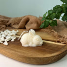 Dargestellt ist hier die Hasenkerze Little Bunny Gleam. Sie ist perfekt als Geschenk geeignet für Geburtstage, Ostern und Weihnachten.